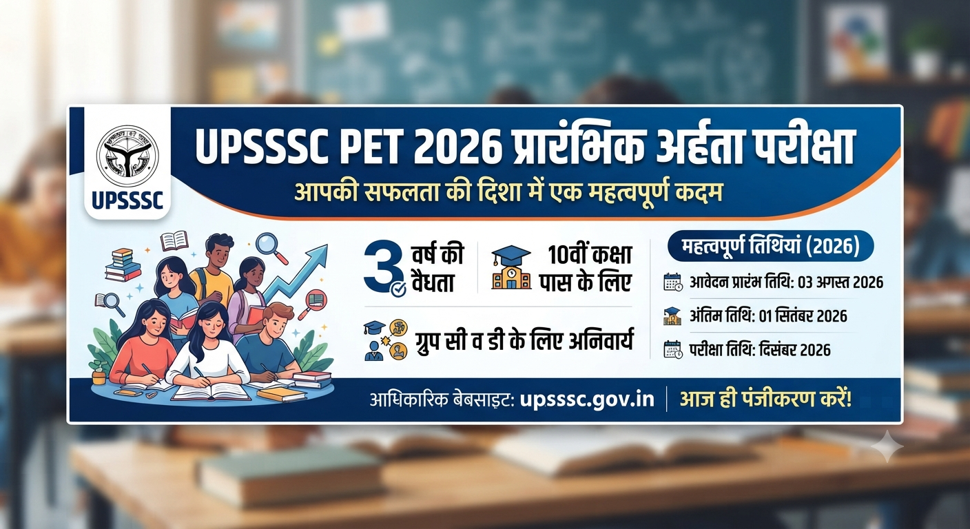 UPSSSC PET 2026 - ऑनलाइन आवेदन, पात्रता और पूरी चयन प्रक्रिया